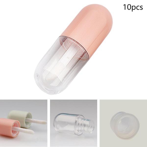 DIY化粧品サンプル用インサートストッパー付き10個リップグロスコンテナピンク｜LIFE QUEST