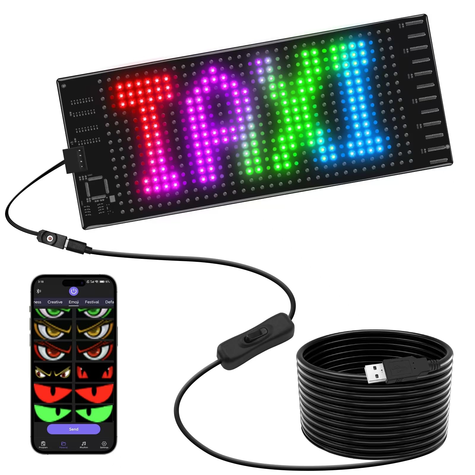 楽天市場】JDVOOTD LED電光掲示板 自由編集可能 画像可能 300文字入力