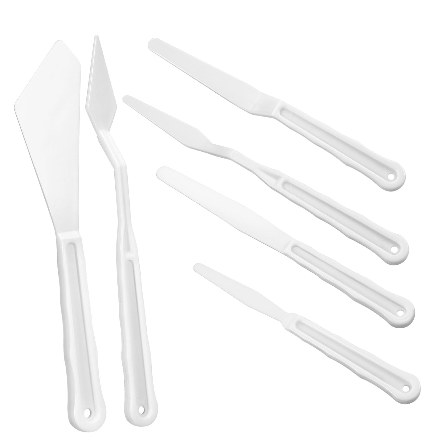 STOBOK ペインティングナイフ パレットナイフ 油絵具 プラスチックスパチュラ 6個セット スキージ 描画スクレーパー 粘土用 散布用スパチュラ 白い｜LIFE QUEST