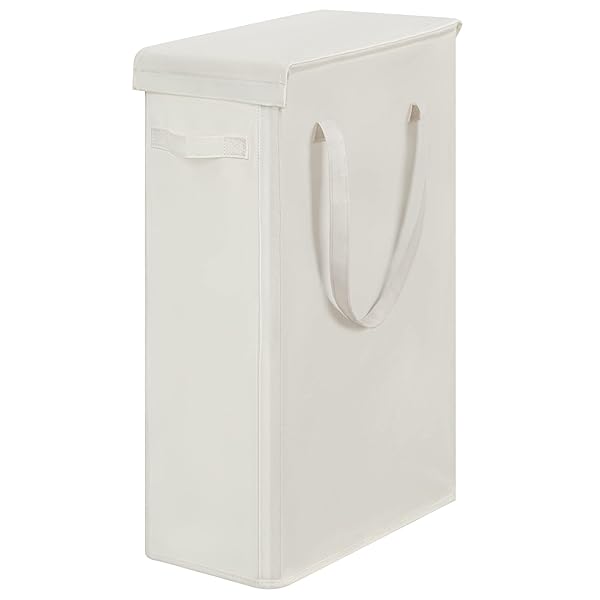 60L か細い ランドリー提げ篭 フタ付き添い人 折りたたみ 洗い濯ぎカゴ 持ちお手掛け 納める ランドリーボックス席 雨合羽コーティングラミーコットン（ベージュ）
