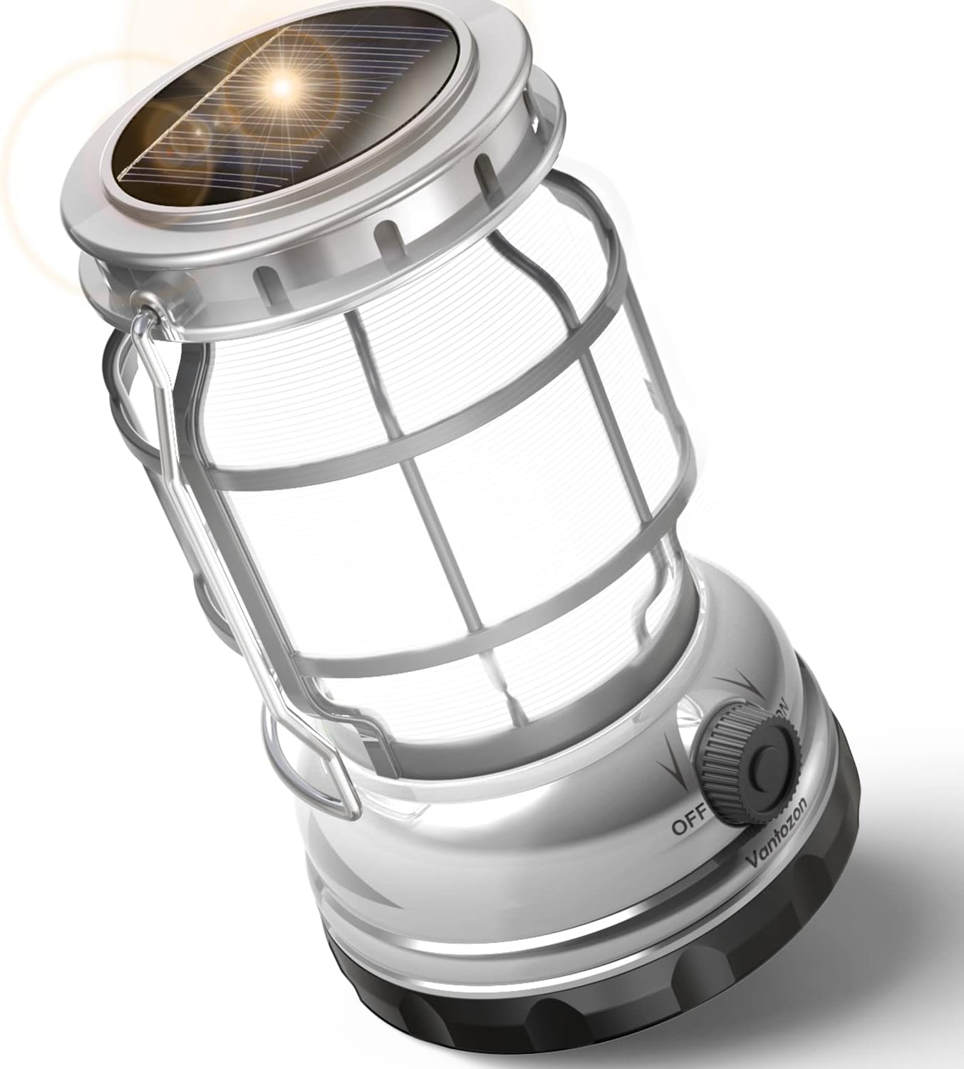 5倍尖んがり引きもどす LED 提灯 USB申し受ける式 ソーラー申し受ける 高明快さ 1000lm  軽さ 雨合羽防滴遣りくち キャンプランタン アウトドア 山登り 夜釣り銭 T 停電 まさかの時 非常用 (大きさ：10 x 10 x 16 珊; 340 g)