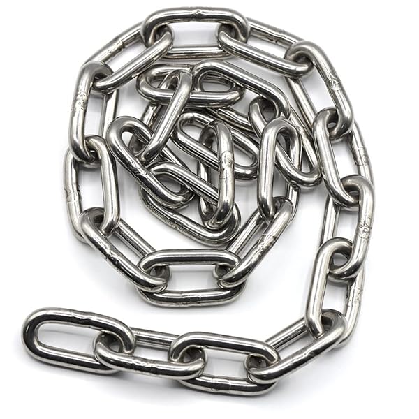 【304/8mm】ステンレス リンクチェーン ステンレスカットチェーン ネックレス ロックチェーン 多機能 生活雑貨 アウトドア サ 鎖 防犯 盗難 転倒防止 遊具 駐車場 船舶 装飾 漁業 林業 建設 運送 T (5m)｜LIFE QUEST