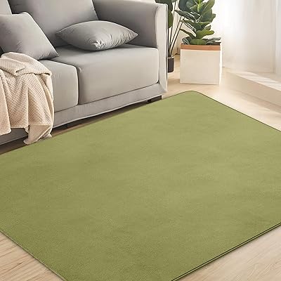 カーペット ラグ ラグマット 3畳 厚手 15 mm 190x240 cm 低反発ラグ 洗える じゅうたん 滑り止め付 ホットカーペットカバー 防ダニ 抗菌 撥水加工 オールシーズン対応 床暖房ホットカーペット対応 グリーン|LIFE QUEST