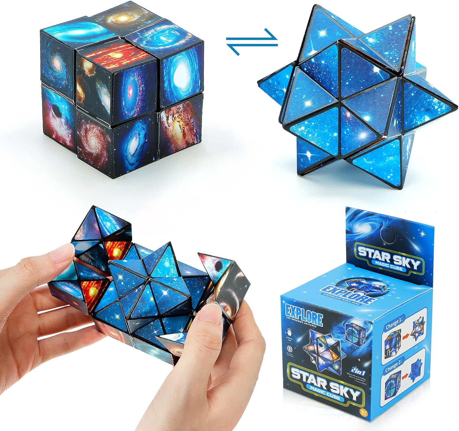 【楽天市場】魔方 2 in 1セット ジックスターキューブ 2in 1立体キューブ 折りたたみキューブ 無限キューブパズル 無限キューブ ...