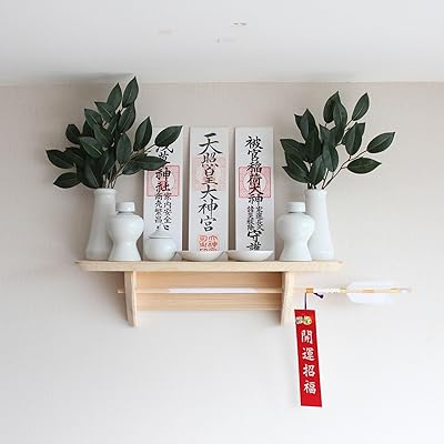 神棚 魔よけ立て 飾りつけ 今めかしい 45x12x12珊 飾りつけ用神札立(神棚)神棚 祖霊舎 一社 三社 神道 祝い事 天道様 神札 助けになるグッズ, KTJP-KAMI45x12x12