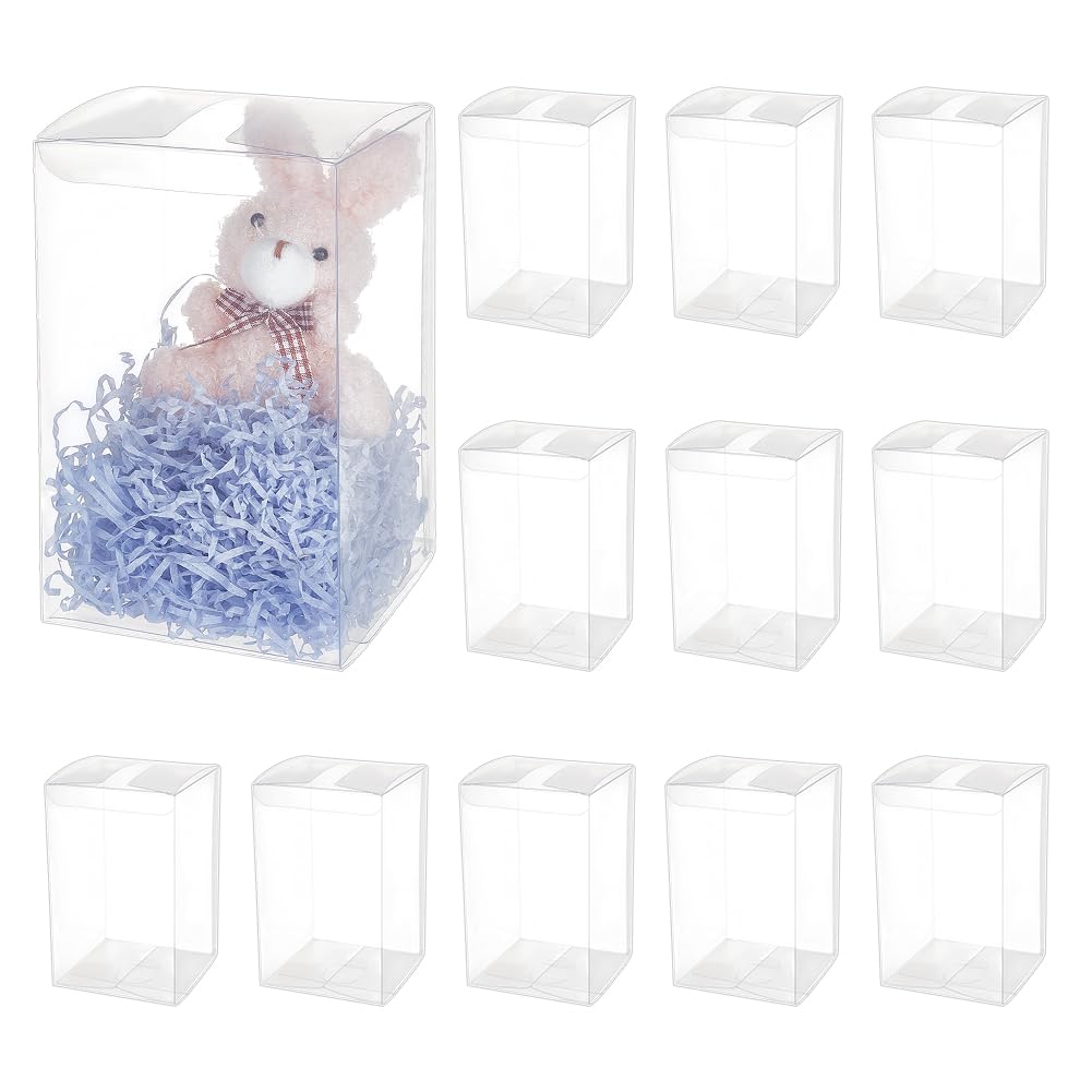 BE 15個 PVC澄み切った可塑性物質入れもの 10x10x16糎 折り畳みボックス席 雨合羽クリアプラスチックボックス ラッピング 差し上げ物荷拵え 御芽出度、生まれ落ちる日、バレンタインデー、不死化日、差し上げ物や御菓子の荷拵え用