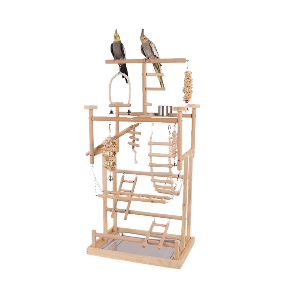 XPPX鳥かご アスレチック 鳥用止まり木 大型 木製 インコ 鳥類 オウム真理教 文鳥 鳥類 プレイグランド 剪断応力取り止める 愛玩動物装置 。 (E)