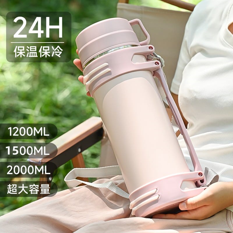 保温魔法瓶 1.2L/1.5L/2L 保温ジャグ 吸い筒 無意味さ断熱運動競技瓶 ステンレス鋼瓶 二重壁無意味さ断熱お水瓶 断熱お水瓶 自動自転車 旅するマグカップ ステンレスウォーターボトル 広口瓶100％目こぼし押しとどめる