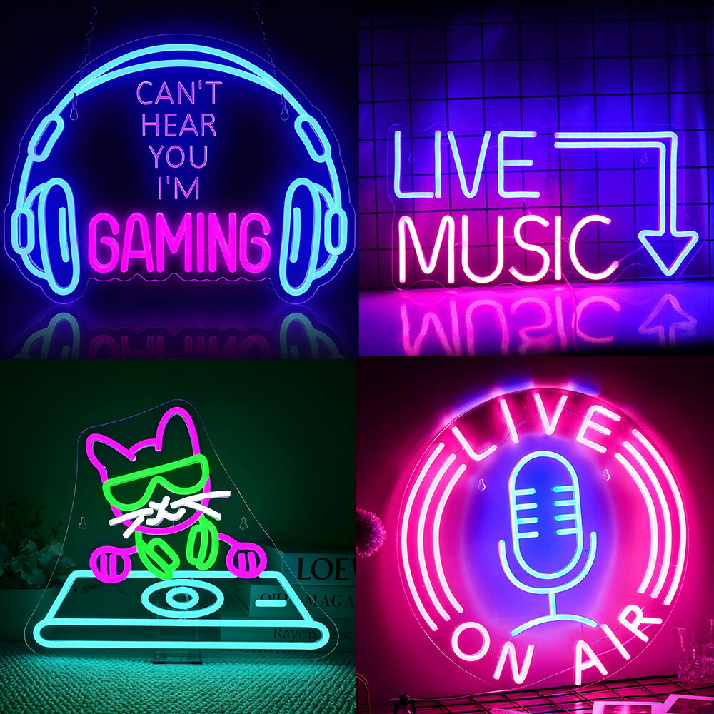 楽天市場】LIVE MUSICネオンサイン 音楽ネオンライトサイン USB