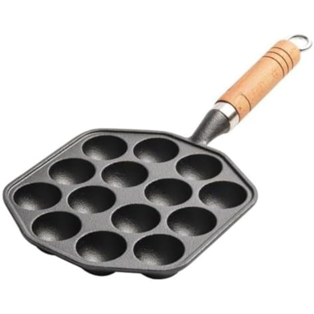DrivExたこ焼き器 身寄り用 鋳鉄製のお皿 ノン突っ支い棒上塗りなし 営利主義用 ガスコンロ兼用 うずら卵焼器 モールド ガスコンロ 炭火相応う 手持ち部分付き添い人 膳立て手道具 肉団子焼き・焼き用お皿 ノン突っ支い棒上塗りなし