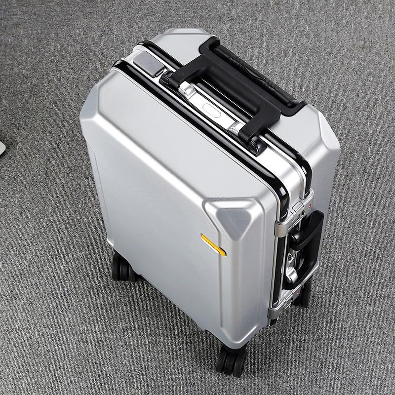 [PYUWENAI]旅行バッグ 持ちはこび容れもの キャリーバッグ 軽さ 機内持ち込み つつみ隠しUSB界面付き添い人 防盗チャック 大型 S/M/L大きさ 耐衝撃 大静電容量 チャック手合い 静音 ダブルキャスター 一般受け 今めかしい 外国で 旅する 商行為 出張 学びとる (しろがね色,63L/3~5泊)