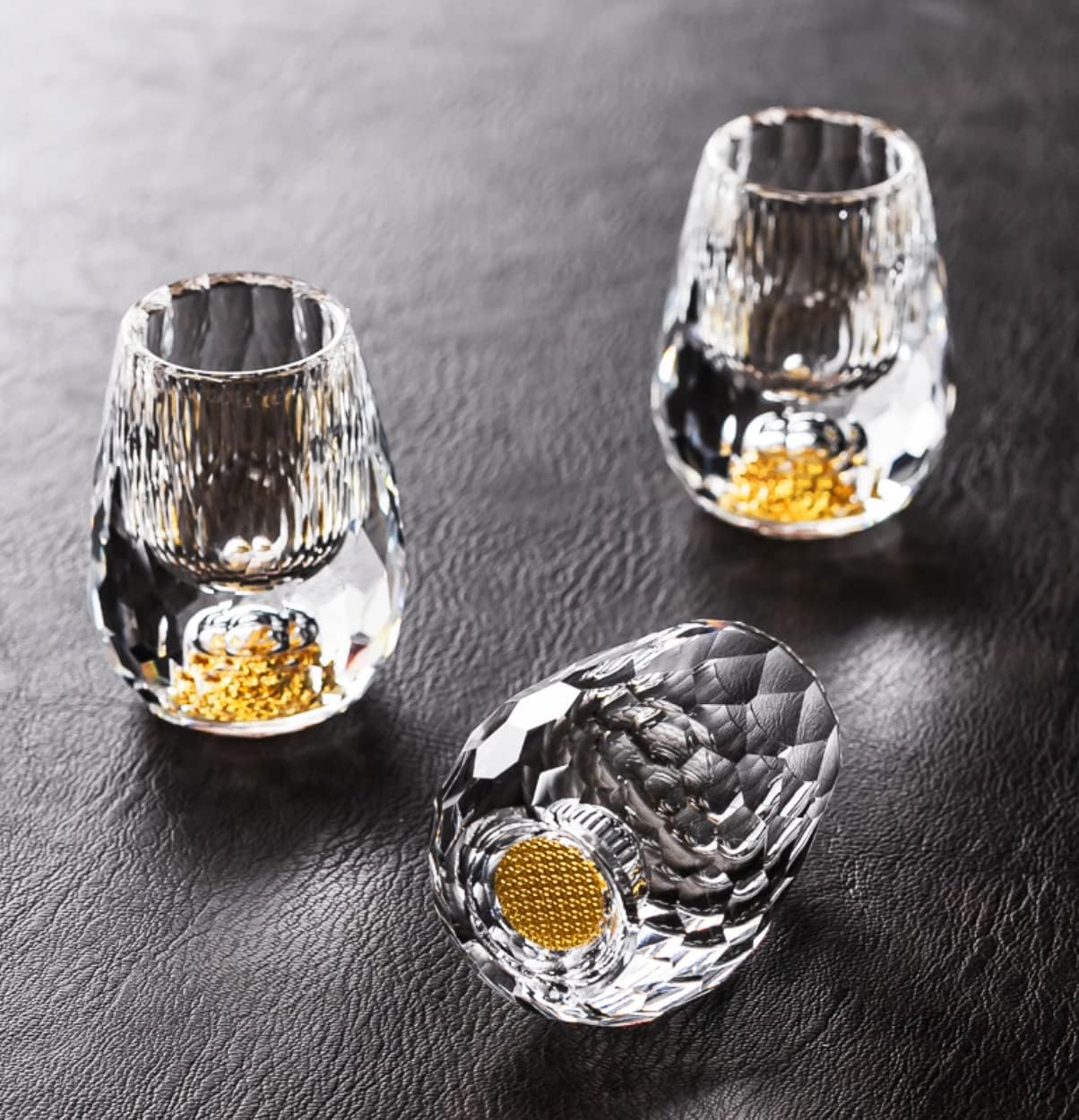 未使用】変り皿 チェコスロバキア製 クリスタル ダイヤカット