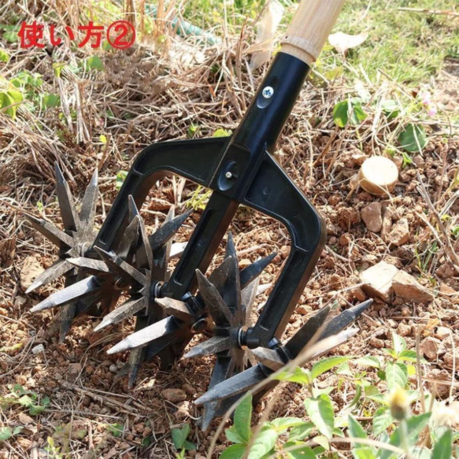 耕運機 手押し コードレス 庭園の道具 回転式 耕うん 手動式耕うん機 種まきツール ミニ耕運機 手動式 除草 家庭用 省力化 耐久性 畑 耕す 家庭菜園　ABSプラスチック