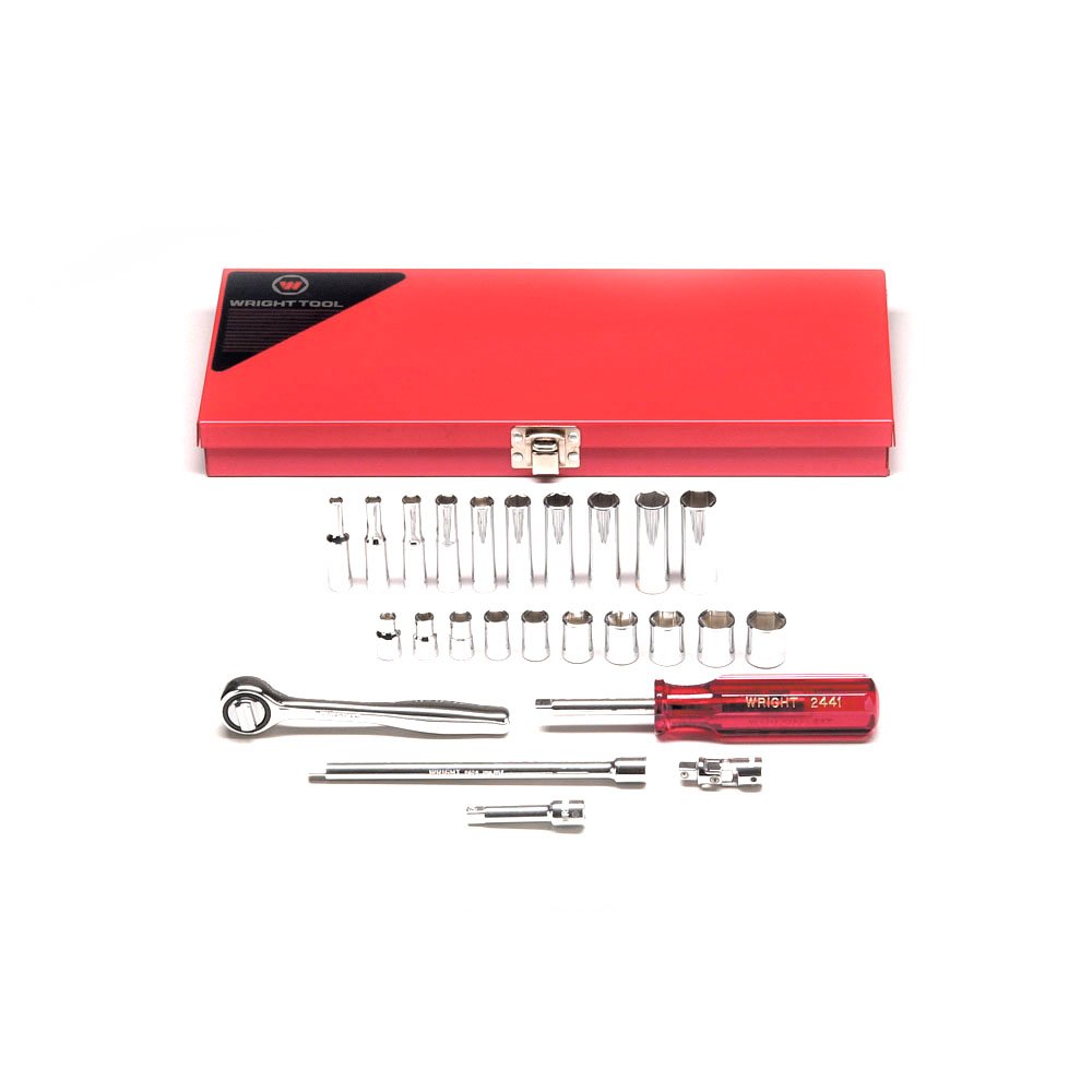Wright Tool 224 1/4インチ ドライブ 6ポイント 標準およびディープメトリックソケットセット (25ピース) 78,252円