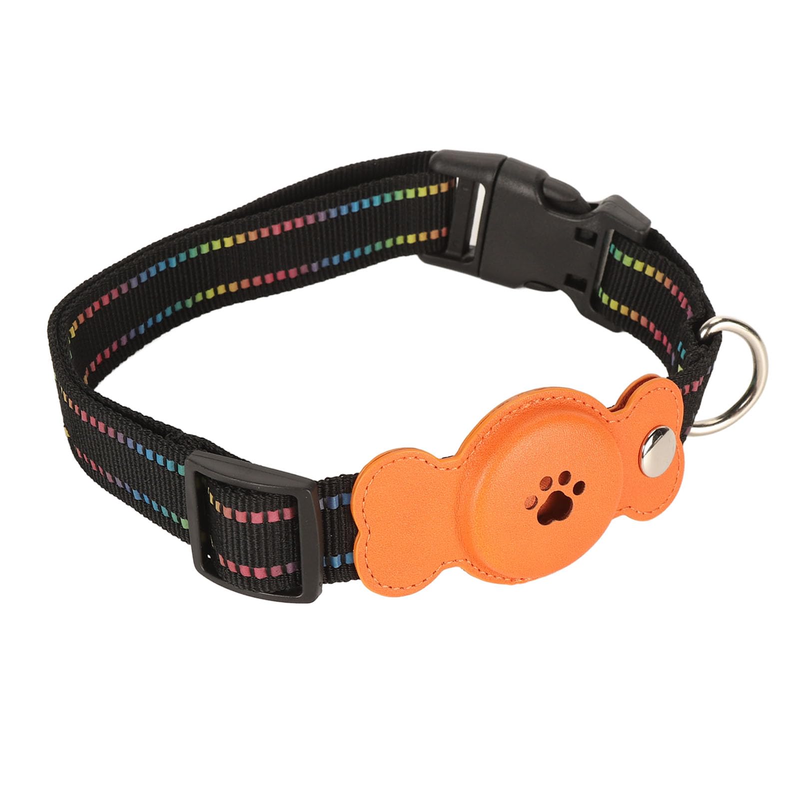J-ouuoPet Collar Multipurpose Adjustable Safety Prevent Lost Comfortable Dog Training Collar for Daily Walking Travel (PU+布+金属元素2)