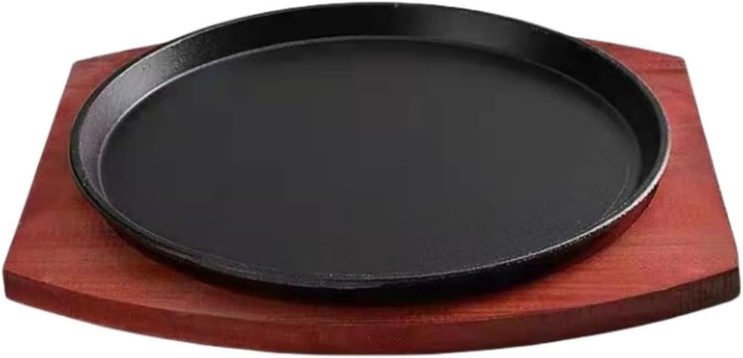 Ladfrol ビフテキ 肉 皿 一枚板 ビフテキ一皿 鉄鋳込み 鉄板 一皿 屁っ放り IH 食べ物屋相応う 労働者階級遣りくち 2枚書き割り 焼肉 パスタ 焼き物 ハンバーグ 焼きそば などに 保温性が高い値段で冷めに (黒いこと,29 珊赤板+鉄板) [並行輸入品]