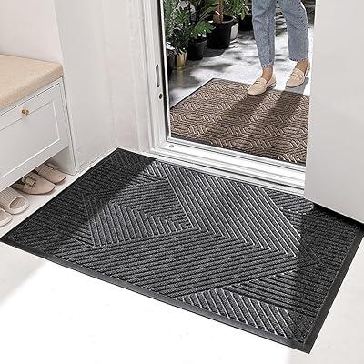 玄関マット 屋外 大判 泥落とし 60x90cm ドアマット 室内 おしゃれ 入口マット 滑り止め 業務用 家庭用 エントランスマット オフィス お店 洗える グレータイプ2