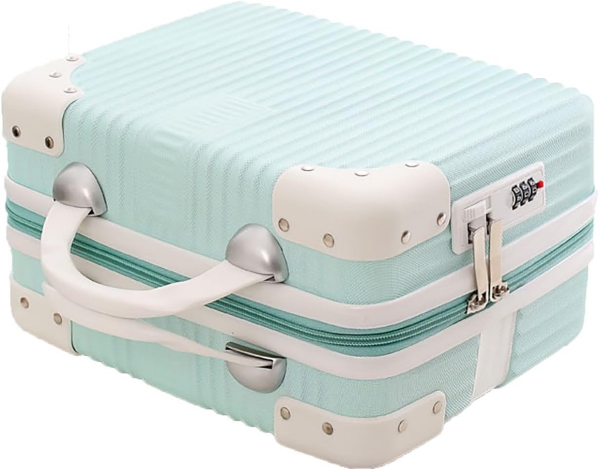 ミニ旅行バッグ 旅行バッグ キャリーバッグ お出かけ 機内持ち込み 捉え所のないファスナー 小型 メイクケー ストランクケース ハンドバック 雨合羽 大静電容量 軽さ 可愛らしい 出張 旅する (ライトグリーン 1