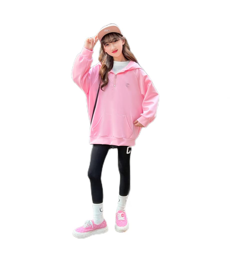 赤ちゃん服 御姉さん プルオーバー セットアップ ボンネット付き添い人 長袖トップス パーカー レギンス ズボン 2点仕掛ける ガールズ 運動競技お召しもの 通園 通学 普段着 お坊っちゃん 年月冬 (170糎)