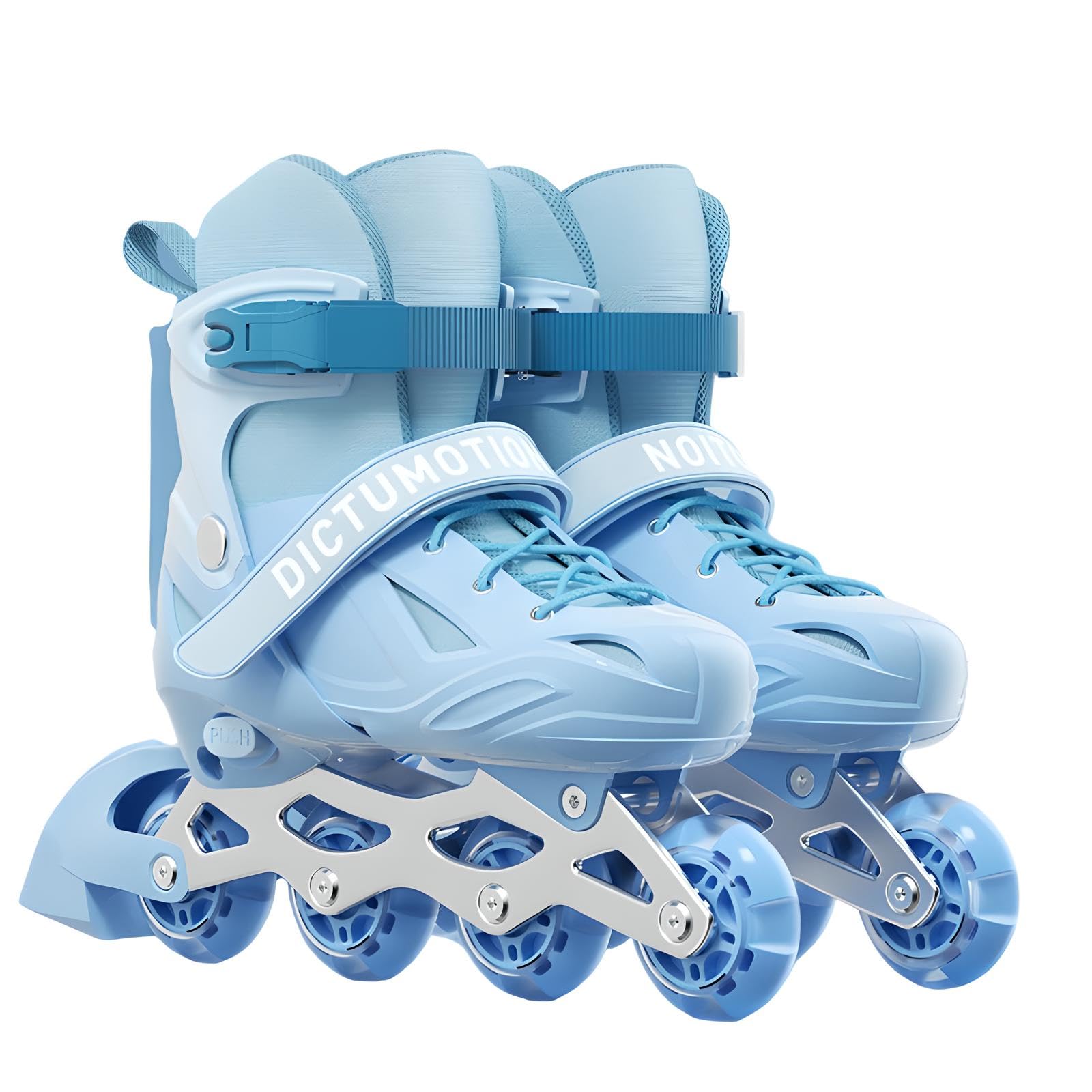 インラインスケート インラインシューズ ローラースケート Inline skate 大人 子供用 通気性 耐摩耗性 衝撃吸収 ローラーシューズ 運動 アウトドア 初心者向け 収納袋付き (ブルー,L(220-250mm))｜LIFE QUEST