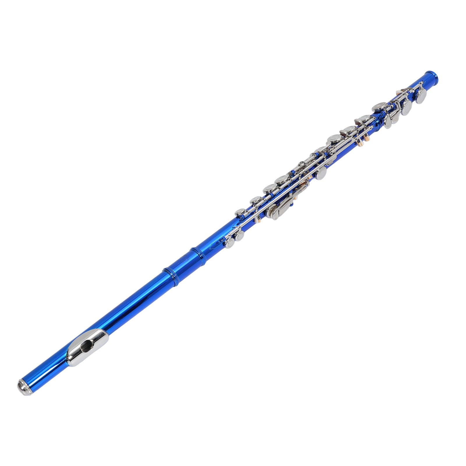 C Flute Cupronickel Bright Sound Beginner Students Closed Hole 16 Holes Flute with J-ouuoCleaning Kit Portable Bag Gloves Tuning Rod