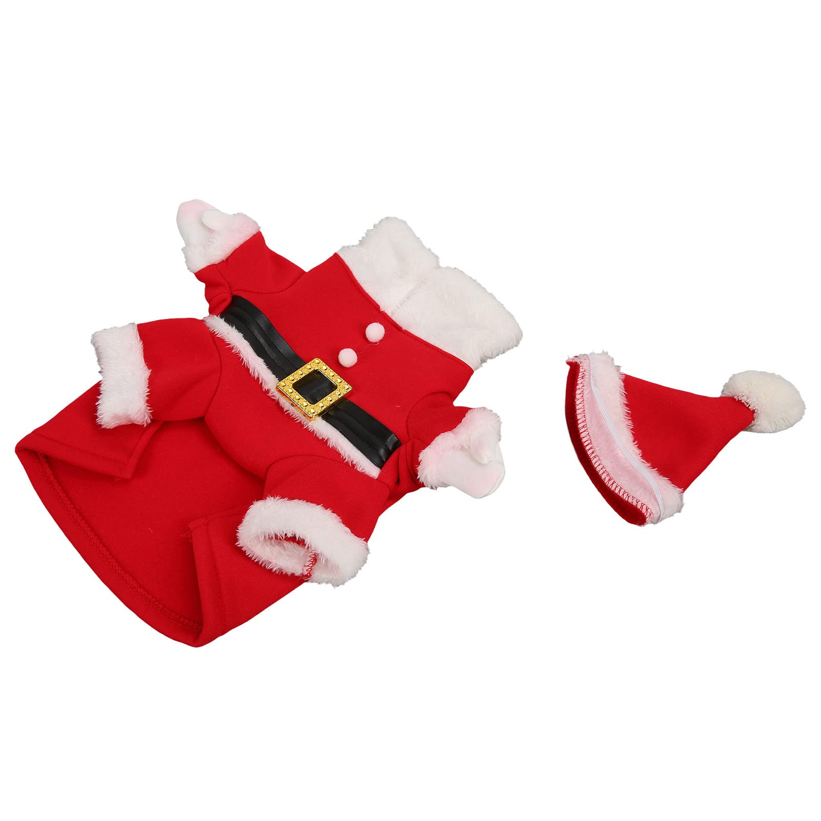 犬用御召しもの 猫用クリスマス御召しもの クリスマス犬服 サンタかぶり笠付き添い人クリスマス御召しもの 犬 猫 冬用厚地の外套 犬用聖ニコラス御召しもの (L)