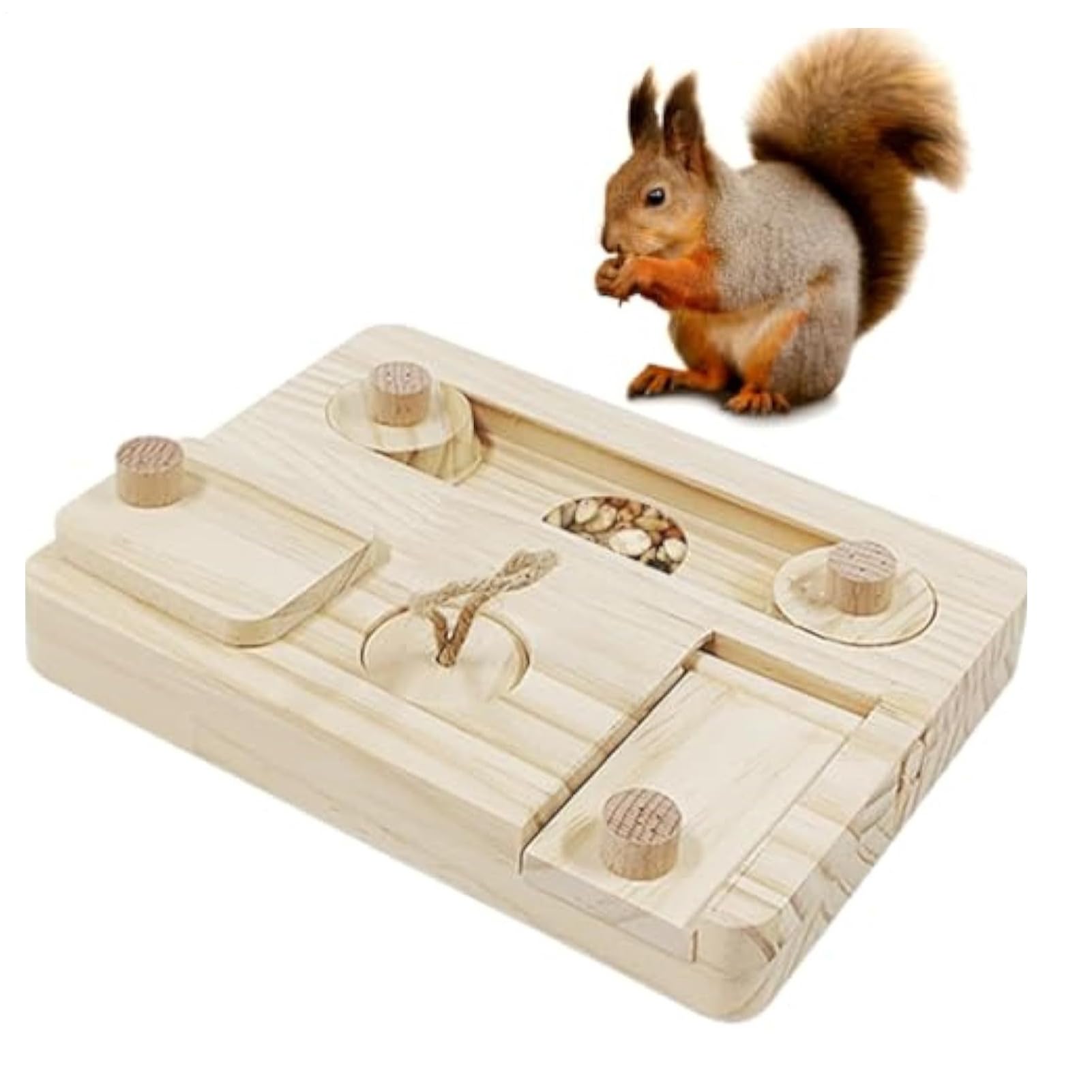 ウサギの濃縮玩具、ウサギの採餌おもちゃ | 木製のハムスタートリートディスペンサー,小動物の噛むおもちゃ、ケージの教育的なペットアクセサリー、プレイペン、家｜LIFE QUEST 7,046円