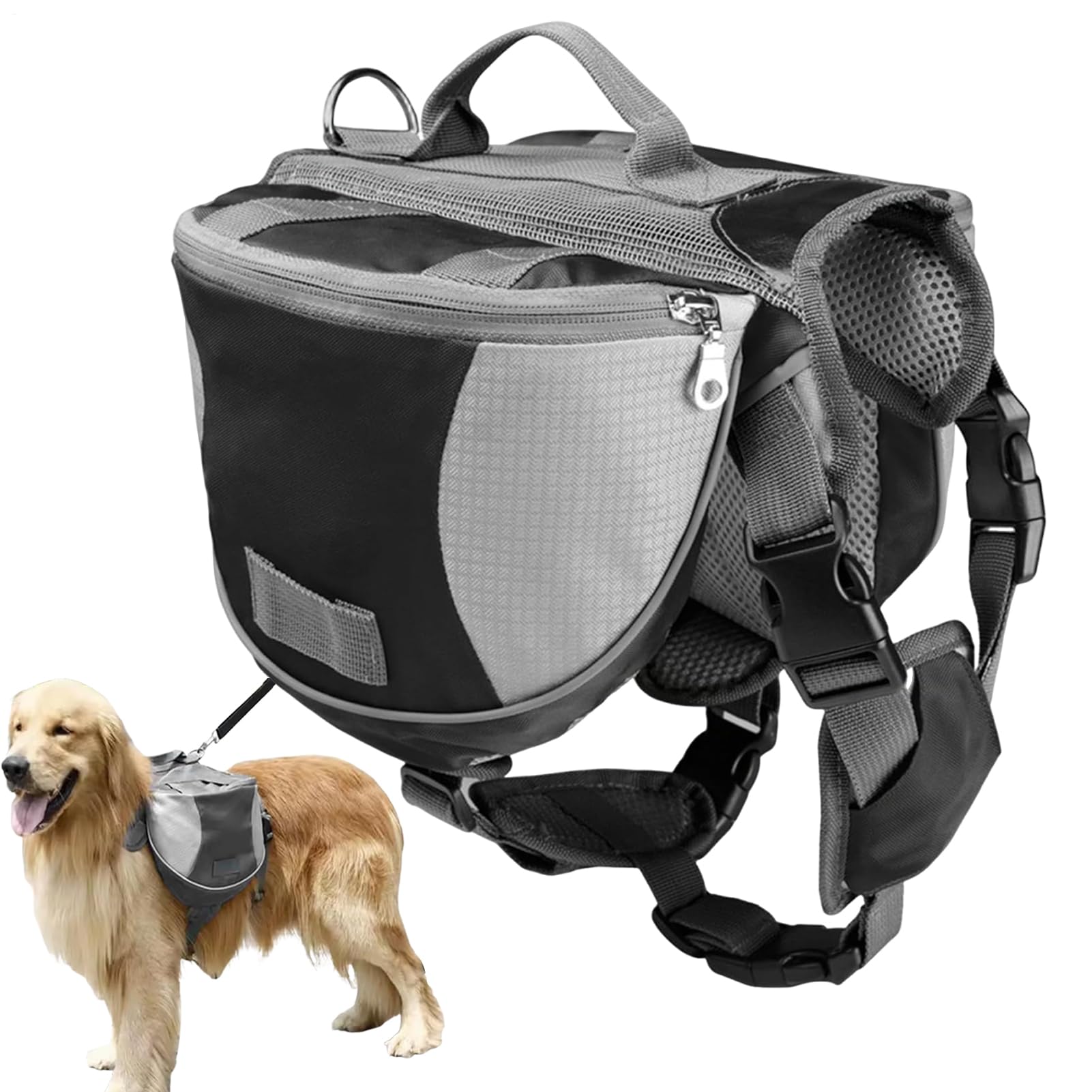 犬用バックパックハーネス - 合わせる能力のある 通気性 愛玩動物 備品 - ドッグハイキングハーネス - 日常の買い出し、都市旅する、付き合い、車、航空機、飛行場、辻自動車、共有付き合い、難民キャンプ、アウトドア、出で立つにご当て嵌めるいただけます