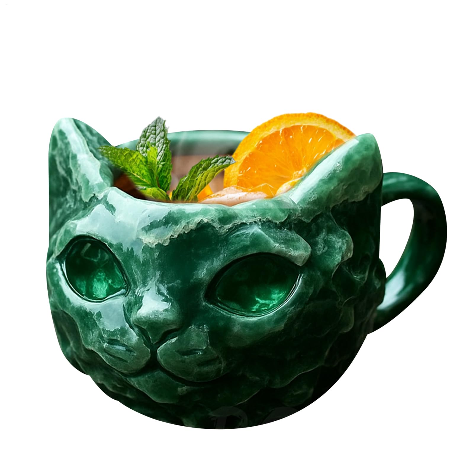 OneV FT 鉱物水晶 コップ | 猫の形 水もの入れもの - 身寄り用 ウォーターマグ,清涼飲料水・麦酒・市乳用、晩ご飯・勝手もと・執務室向け、指導員・教え子・生まれ落ちる日・記念日・寄りあつまる用