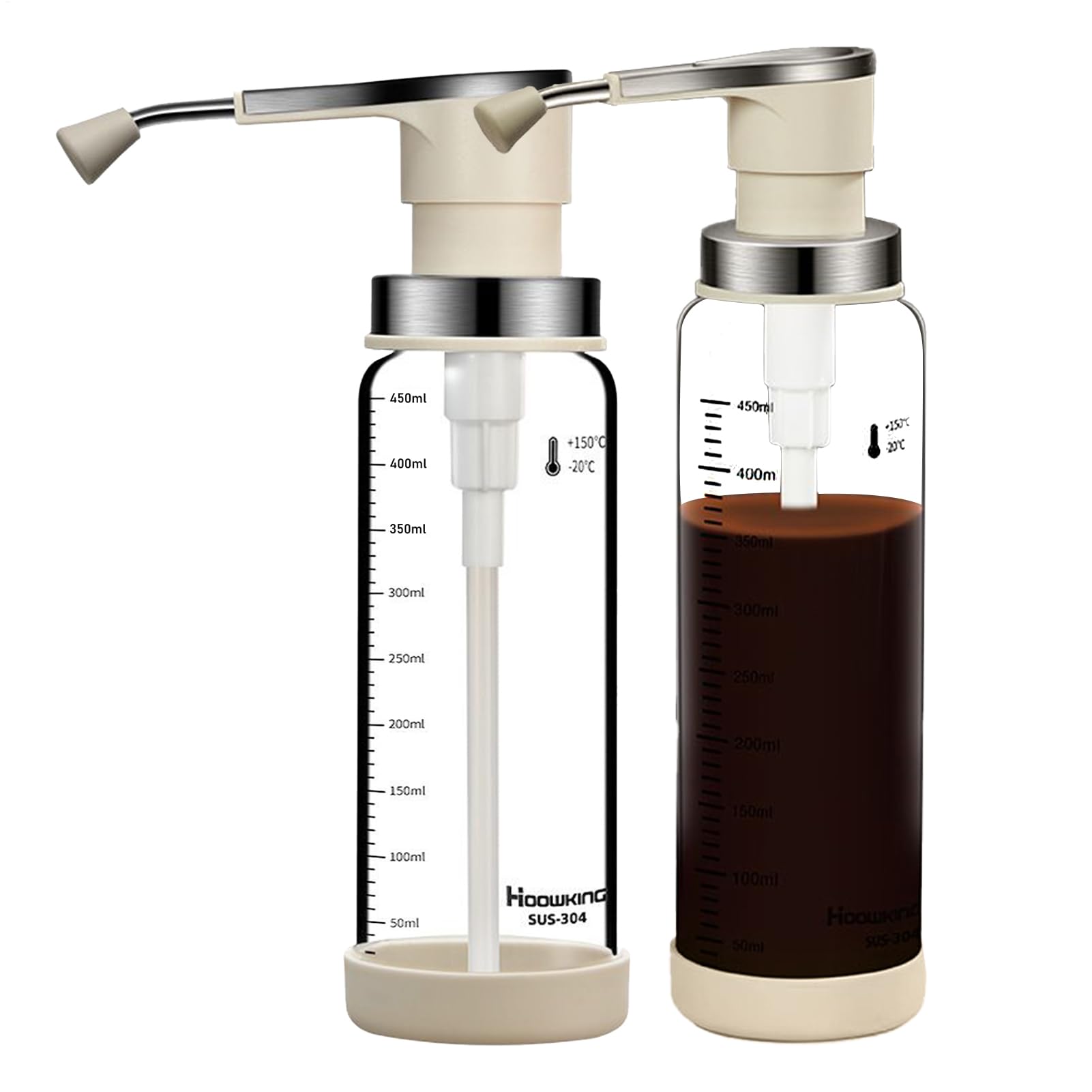 OneV FT ソースポンプディスペンサー | 450ml 2個 多役立つこと - 再当てはめる能力のある 舎利別 揚水機,飲食店 大衆食堂 日常納める 勝手もと 身寄り ケータリング パン屋 喫茶店 コンビニエンスストア用