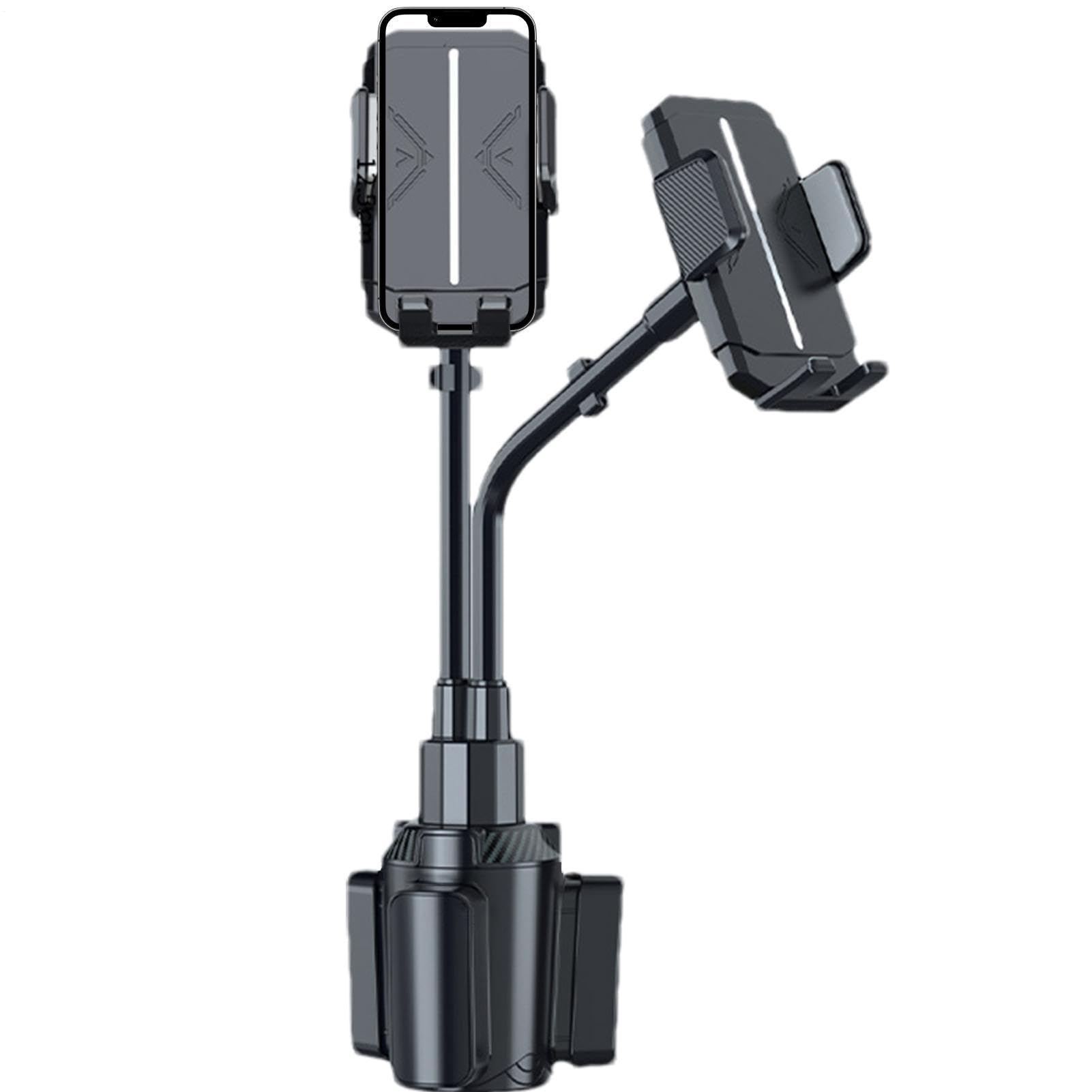 自動車マウント - 2.36-3.15 インチ サイズ、グースネック ダブルセル、スタンド |拡張可能なベース自動車アクセサリーアンチスリップシリコンシート調節可能なホースデザインデータケーブル固定クリップギア｜LIFE QUEST
