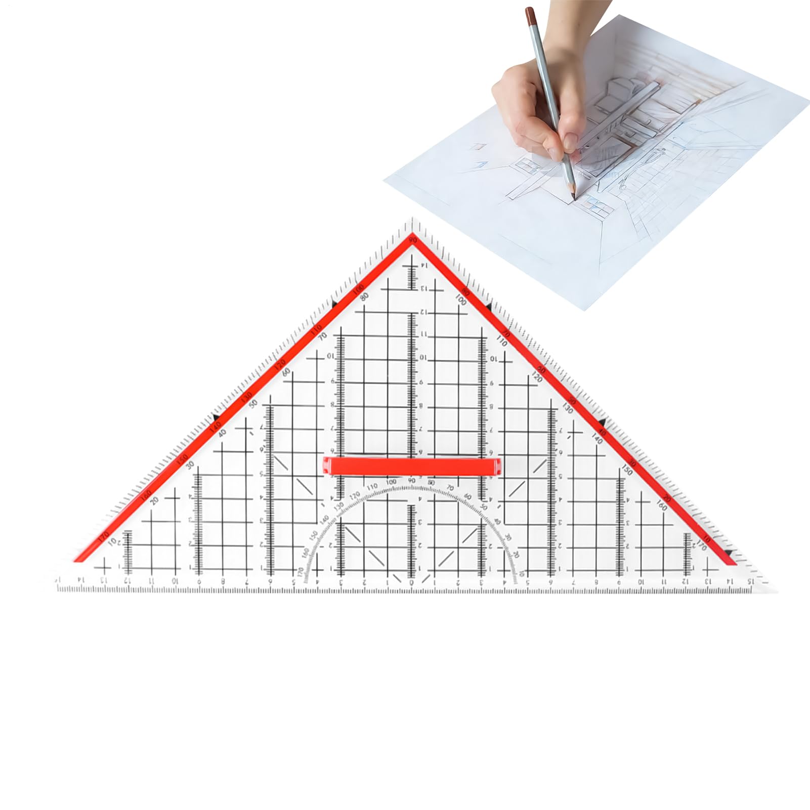 製図用三角定規 - 多機能 文房具 数学 幾何学 ツール - 三角定規 分度器 - 建築 設計 製図 技術 工作 描画 数学 木工｜LIFE QUEST