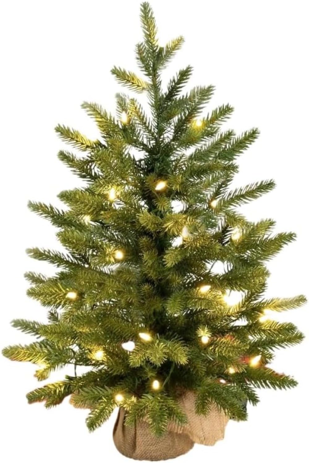 Ladfrol クリスマスの飾り、事務机いの一番のかざり付ける、ミニヨーロッパ樅仕掛けるの飾りつけ (（照明ランプを含みます）緑であること天然木,40糎) [並行輸入品]