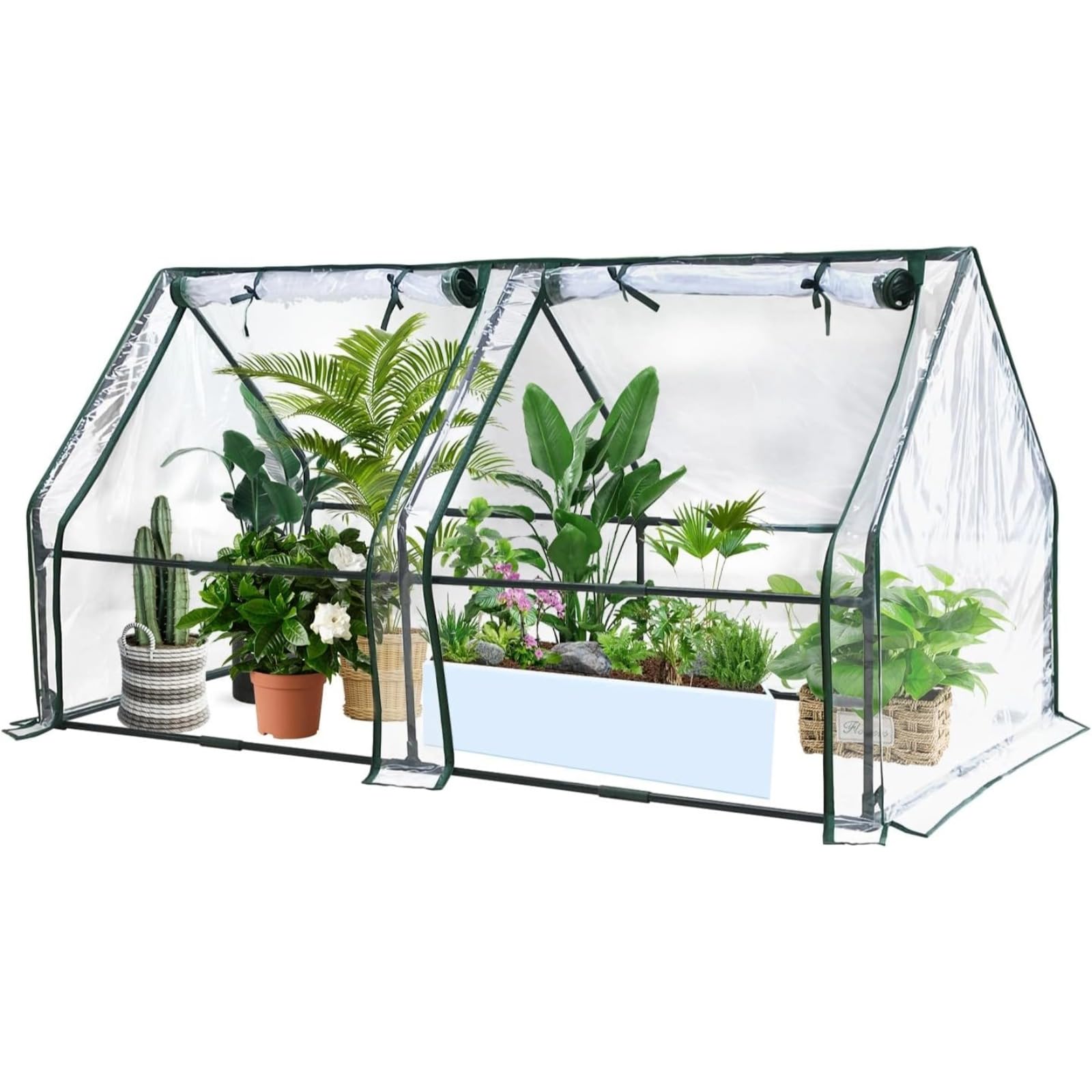 植木室ビニール棲み家 ビニール植木室 苑地植木室 身寄り家庭菜園 植木室 草片用植木室 草木保温 身寄り家庭菜園 草木の植木室 PVC押しかぶせる雨よけ 風よけ 雪 保温 観葉草木 花 草片 作りだす (180*90*90糎)