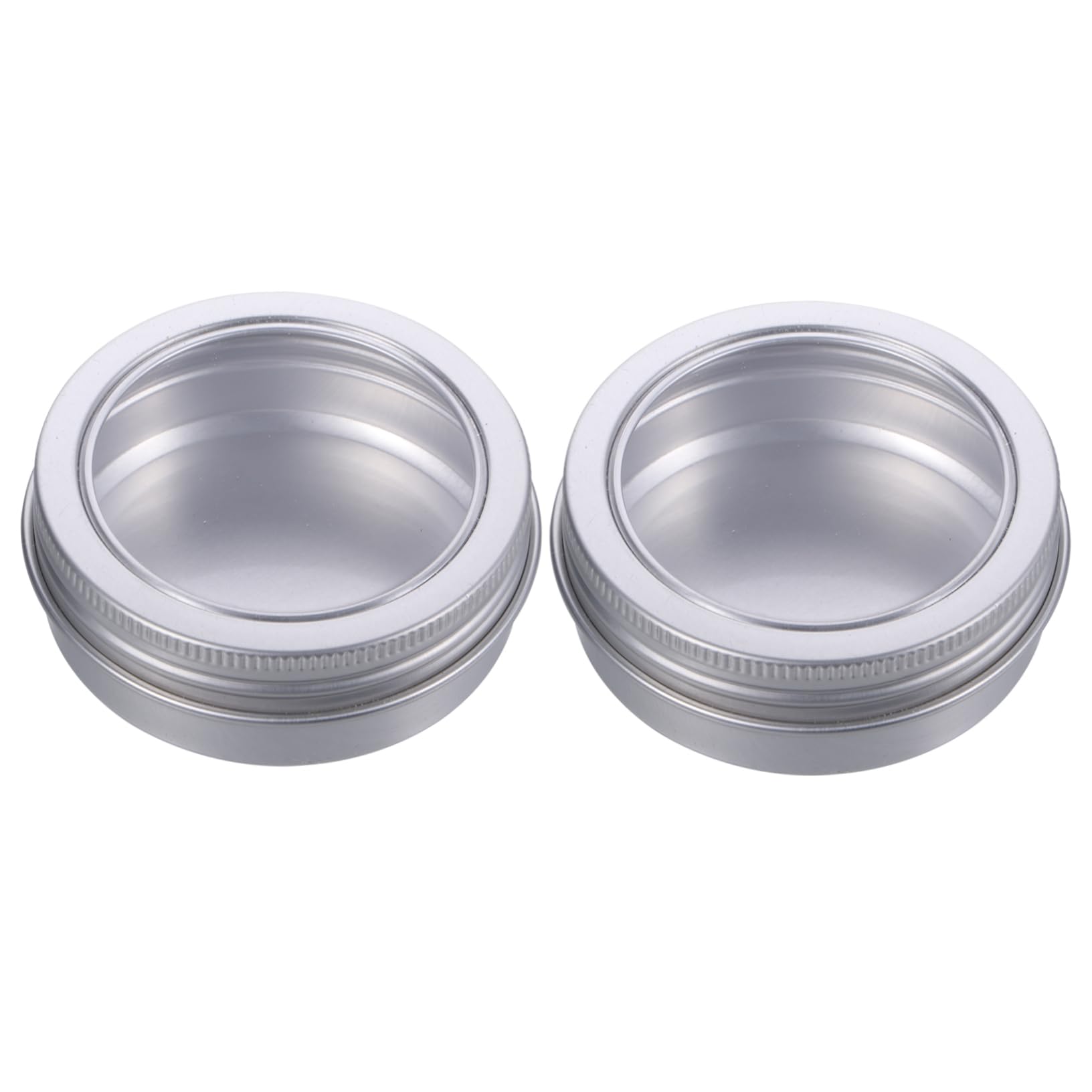 T 12個 60ml 軽銀缶 澄み切った窓付き添い人耐摩耗蝋燭入れもの 差しあげる用詰め替え用収納箱 と手作り手工芸品用