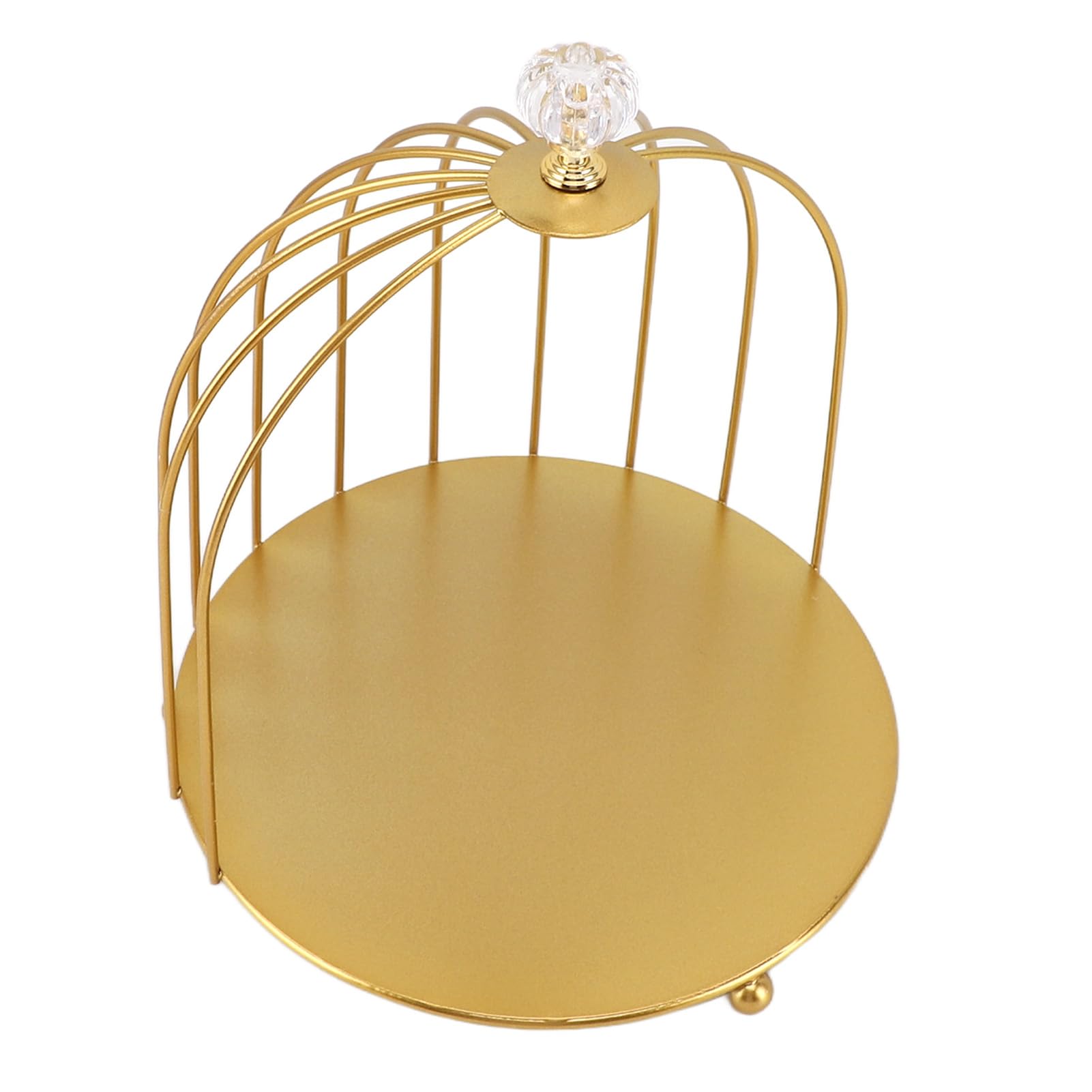 J-ouuoBird Cage Cosmetic Organizer Gold Space Saving Iron Multifunctional Birdcage Makeup Display Rack for Bathroom (単層)