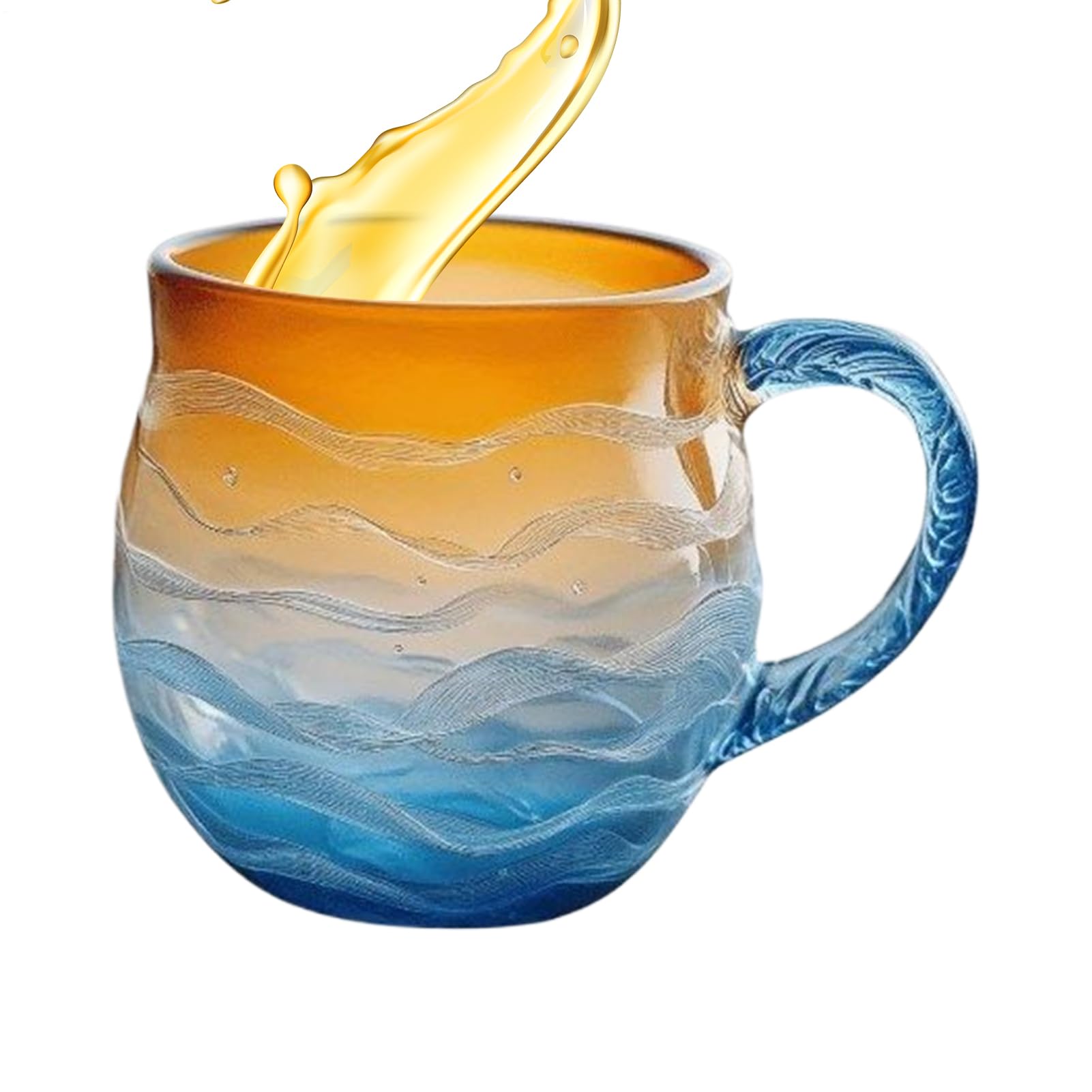 Coffee Mug - 吸い筒 夕日と海ひな型 受け取り人付き添い人レジン,太陽の光優勝杯,成人女性、成人男性、身寄り、勝手もと、執務室、砂浜住みか、赤ちゃん、成年者向け