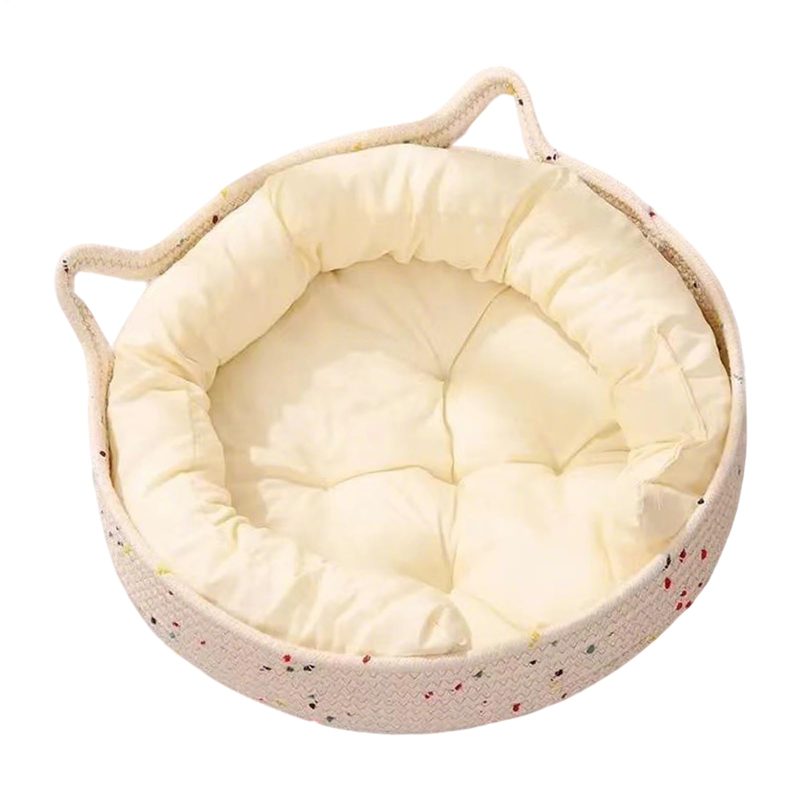 Round Cat Bed | 丸型猫臥榻 お休み用つや消し 上滑り打ちきり付き添い人 - 感を与える寝床 子ネコ用スクラッチ役立つこと付き添い人 老人ホーム飾りつけ 臥し所 アパルトマン 屋内 室外