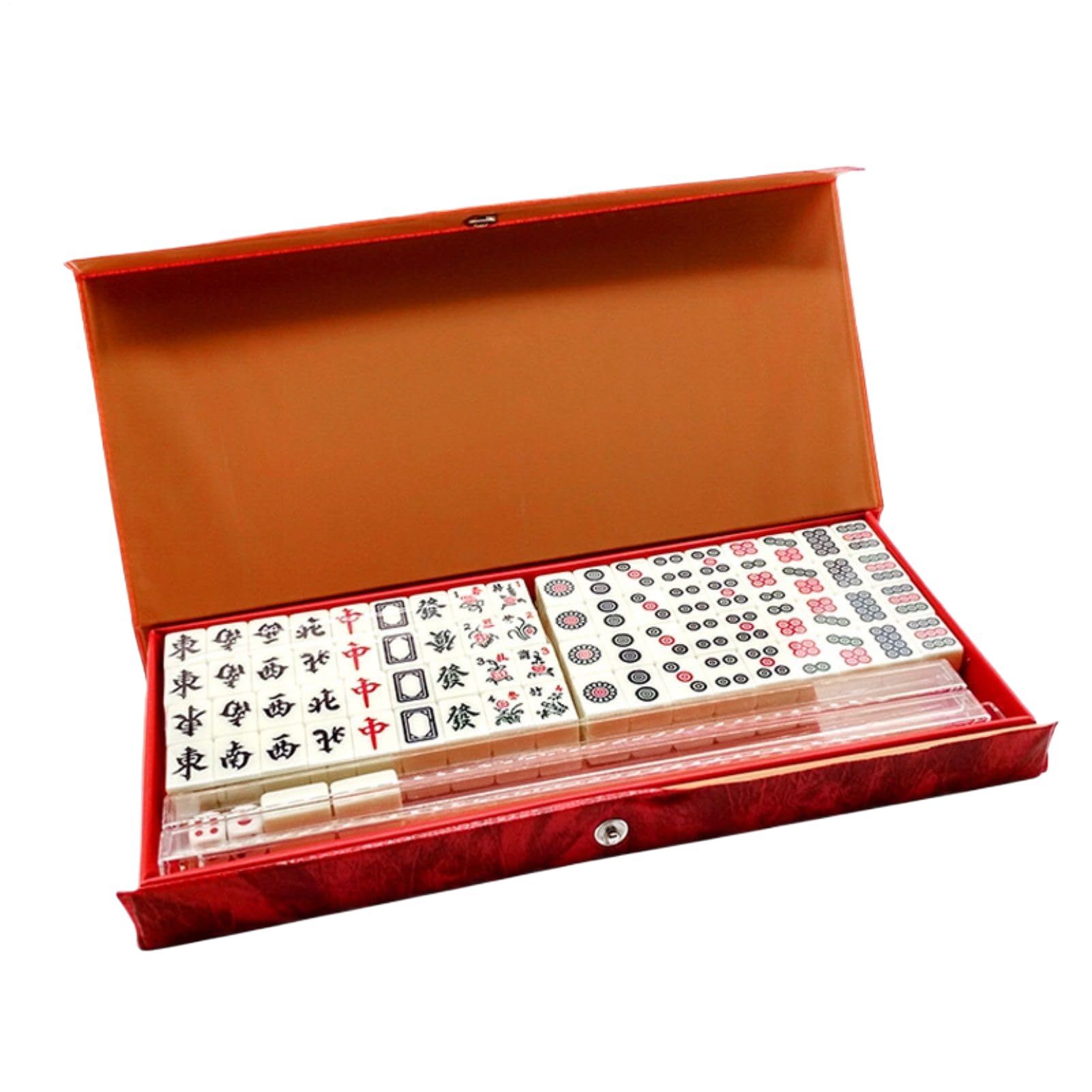Mahjong Set - 144枚 持ちはこび用 牌 | 2つの骰子と4つの牌立て付き添い人マージャン競り合い,成年者 未経験者 向け 身寄り 人だかり 身寄り 旅する 寄りあい 夜 記念日 用