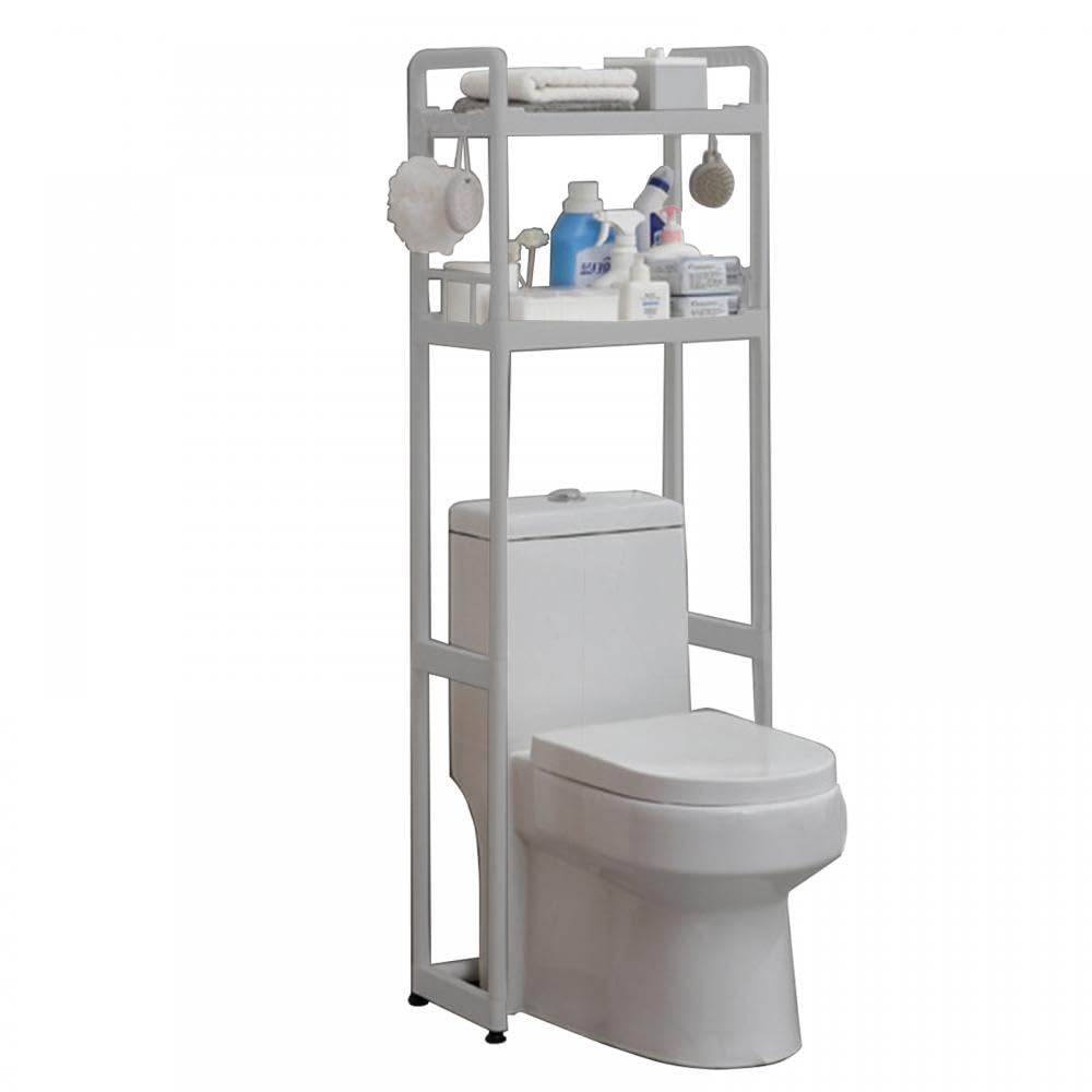 トイレラックトイレ棚 PP原料品 室内用便器納める 1/2/3段式 取り片付ける棚 か細い サニタリー納める 御厨子所納める 明けっ広げ仕合わせ 細長い切口納める 取り片付ける棚 小物納める 納める棚 あき場所効果のある当て嵌める 多役立つこと納める仕合わせ 空白文字を切り詰める (2段式, 薄墨色)