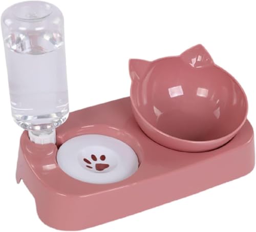 ペットフードボウル犬 猫 食器 小型 中型給水器 自動給水器猫食器 猫 えさ 皿 トランペット (ピンク)|LIFE QUEST