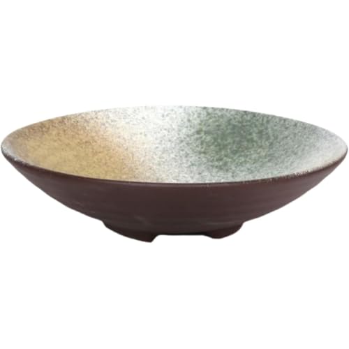華道 活け花用 ため桶 生け花用の花器 瀬戸もの 挿花 セラミックス 花立て 御花軍事基地 ため桶 円形 華道用の瀬戸もの花器 雅びやかな御花軍事基地とため桶 御花申し合わせ 和室 卓上 一皿 丸生け花器 水皿 鉢植え 鉢 (窯変緑であること三脚架,21糎) [並行輸入品]