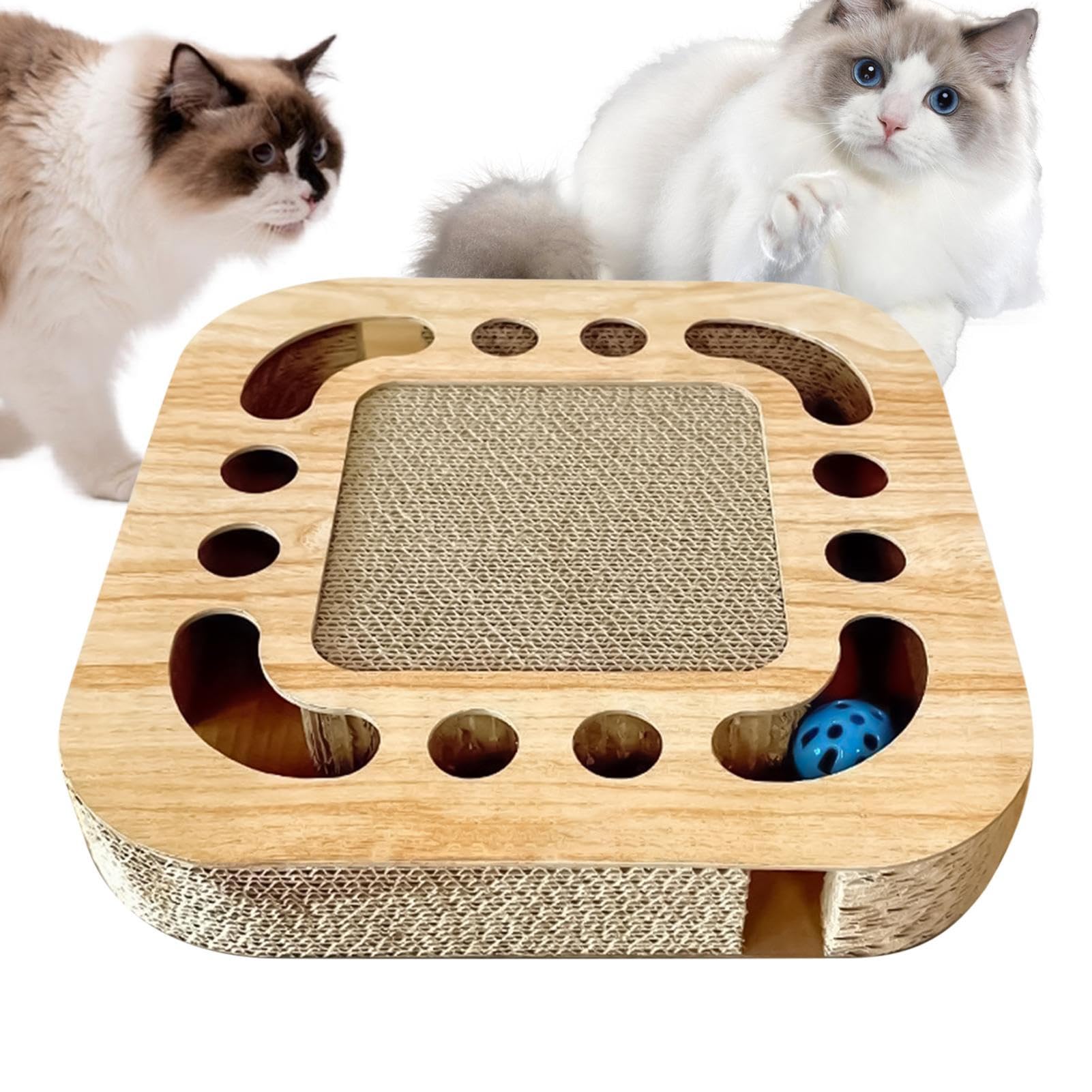 ダンボール製 猫用 爪とぎ器 | 猫爪とぎ器 - インタラクティブ スクラッチ ボックス席 2 個 呼びりんどんぶり鉢 貨物自動車 付き添い人 室内 愛玩動物 子ネコ 命のせんたく 用 床 調度品 防御すること