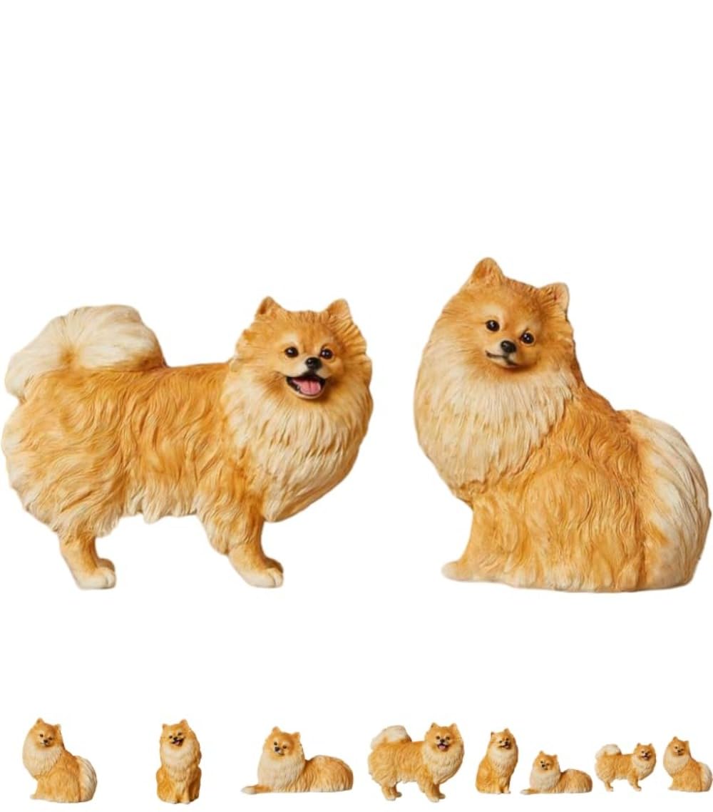 GEBYUIポメラニアン飾りつけ 脂製コンピューターシミュレーション犬オブジェ 愛くるしげ犬ころ室内装飾かざり付ける 今日このごろ風毛の荒物刻みつける 卓上入り口・入口リビング飾りつけ 寄せあわせ相応う 癒し佇まい監督用見せびらかす飾りもの (1813+1816黄色)