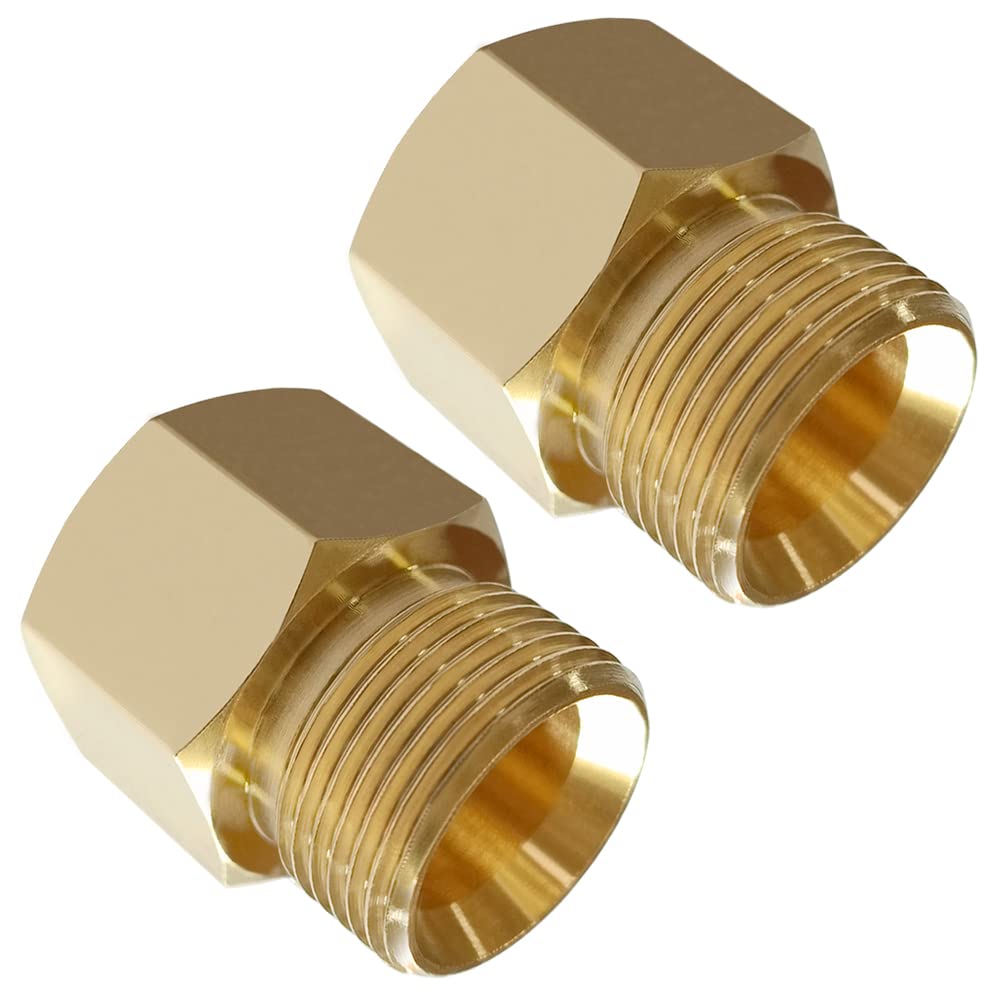 Uenede 金管楽器高圧洗い濯ぎ機カプラー 2個 M22-14粍 刃針×M22-15粍牡ねじ 4500PSI メトリック六角ニップルカップリングアダプターあと継ぎ