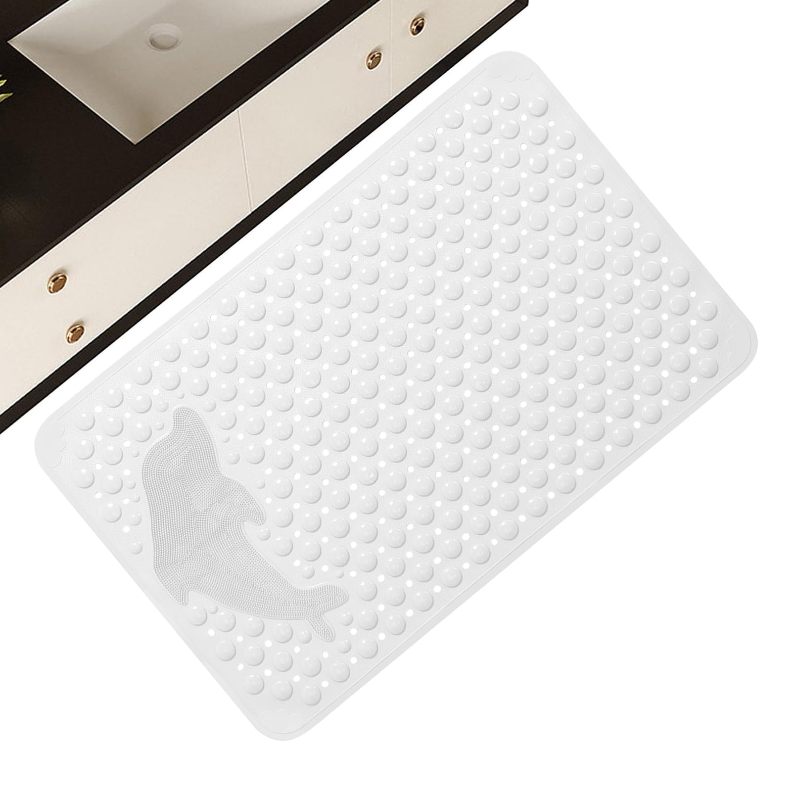 滑り止めバスマット - ドルフィン柄付き 防滑バスタブマット 吸盤付き 洗濯機で洗える 厚手のマッサージブラシパッド,ホテルや寮にも最適｜LIFE QUEST