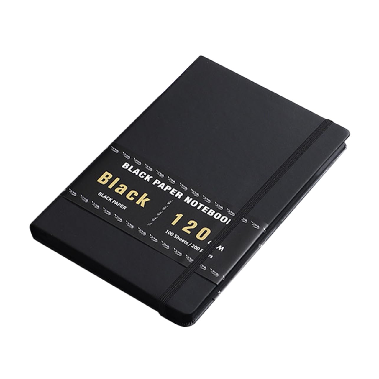 GETAJGHSD 黒紙万覚え帳 200ペイジ A5大きさ 携帯型 おぼえ書き帳 紙PU原料品 多役立つこと ジャーナリングや下書きに至適な空白文字のまっ黒い紙ノートパソ