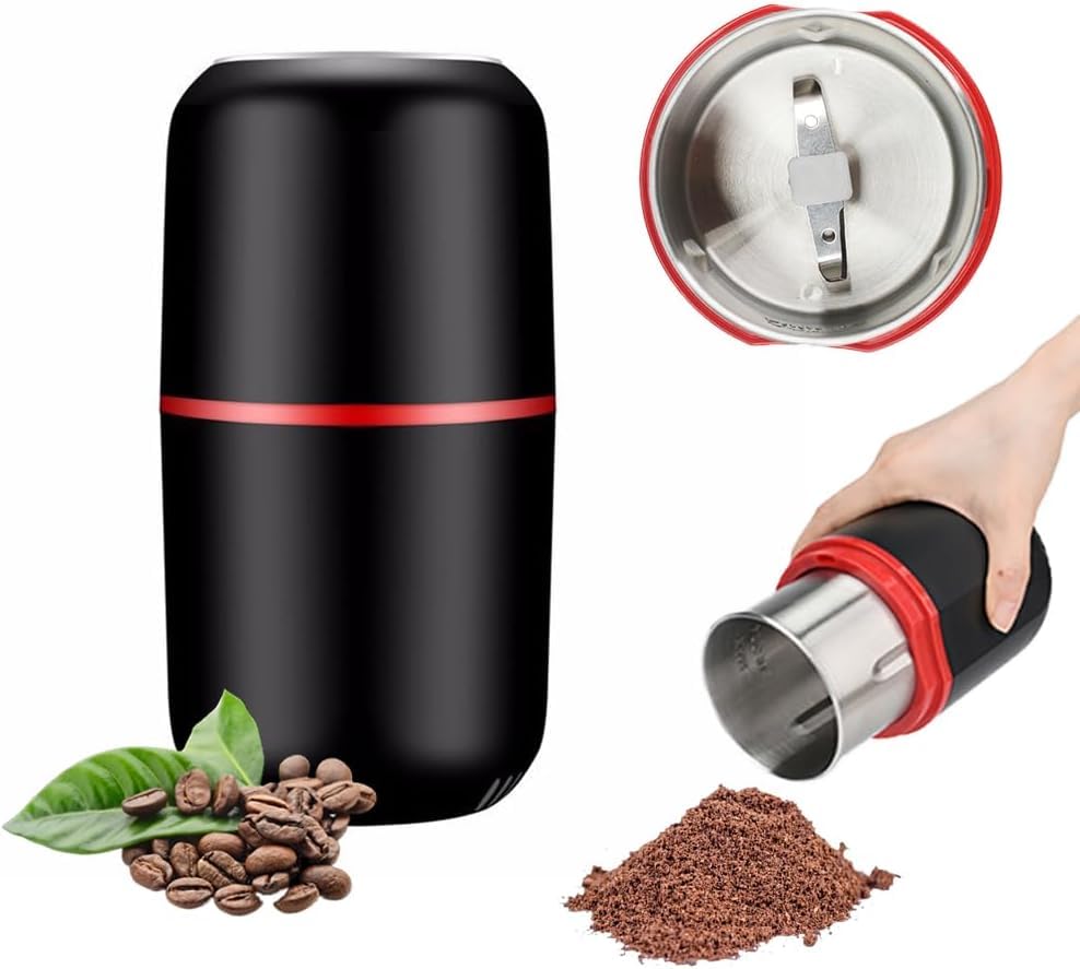 【バリスタ締めくくる】電動珈琲圧砕機 申し受ける式 珈琲圧砕機 小型 自動小銃珈琲圧砕機 大電気容量 多功能 珈琲圧砕機 電動 豆 ひき機 豆挽き/緑茶/トウガラシ/黒コショウ/山椒/調味料/禾穀類を挽く 粒度合わせる 一台多役 お取りつくろう飾り気の無い 身寄り用