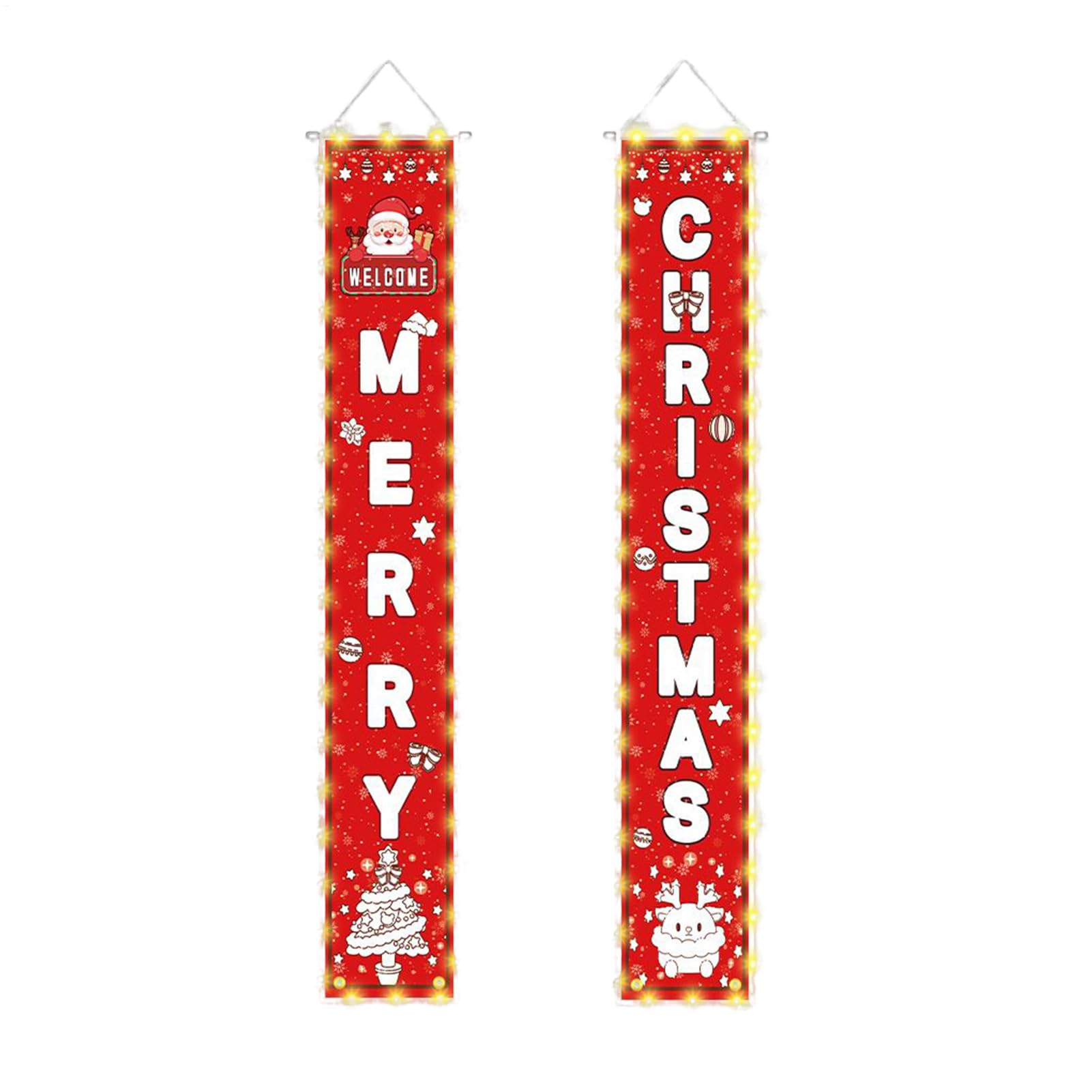 クリスマス 部屋の入り口 旗幟 - ライトアップ お休み 飾りもの,クリスマスかざり付ける旗幟,露天・室内・庭・園地・中庭・身寄りの人だかり・あたり近所・入り口・入口・部屋の入り口・冬の見せびらかす用