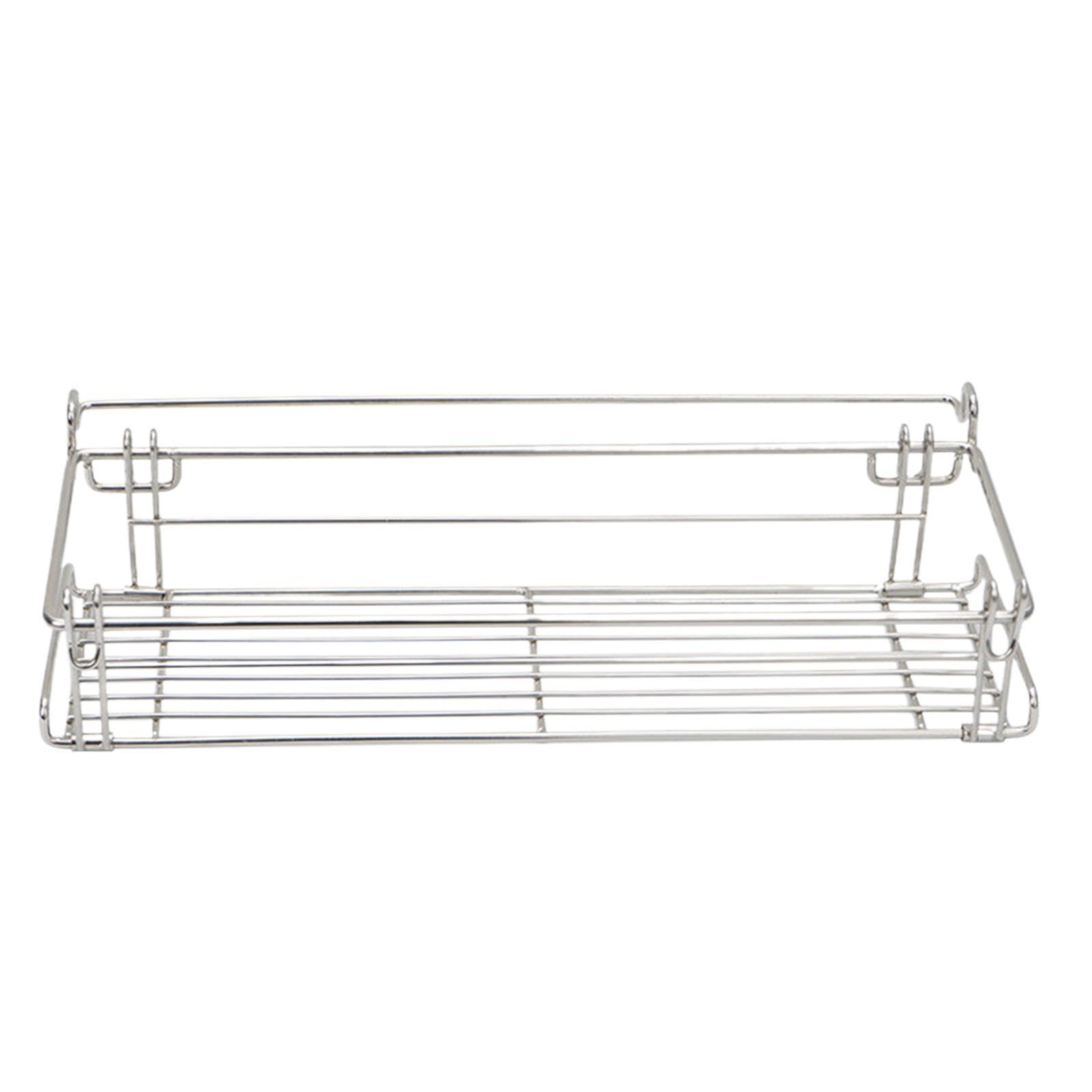 Camping Folding Basket, Portable Table Side Shelf, Stainless Steel Storage Rack, Foldable Design, BBQ Storage Rack for Outdoor Picnics and Campings, 14.37x6.69x3.54 Inch
